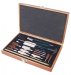BRASS UNIV 28PC .22 & UP CLN KIT WOOD