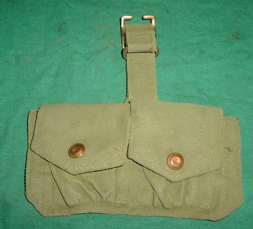 Ammo Pouch British 2 Pocket OD WWII Dated Used