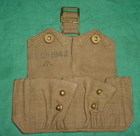 Ammo Pouch British 2 Pocket TAN WWII Dated EXC