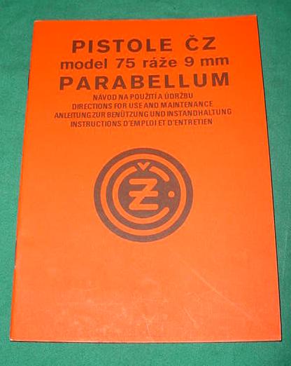 CZ 75 Czech Pistol Manual - Multi Language