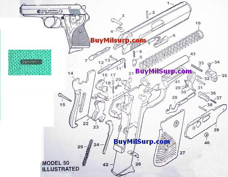 Hammer Strut Pin - #22 - CZ50 & CZ70 CZ-50 CZ-70 Czech Pistol