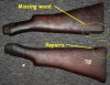 Buttstock Enfield No 1 Mk 3 Repaired, Cracked or Damaged Buttstock Enfield No 1 Mk 3 Repaired, Cracked or Damaged