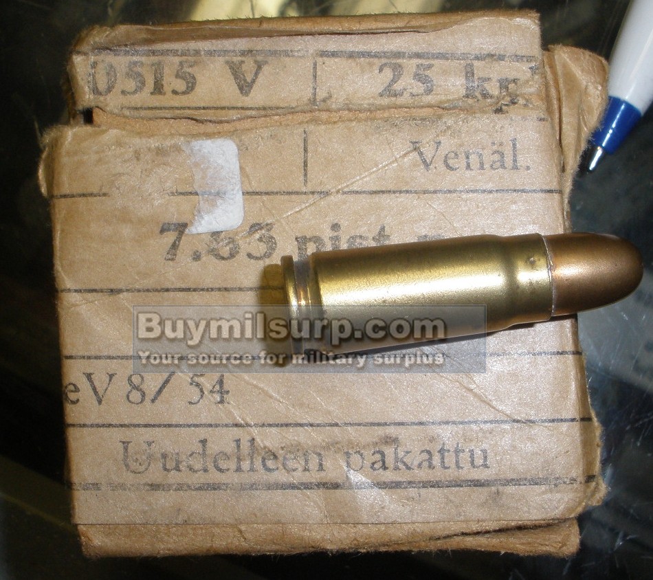 7.63 Pistol Ammo 20rd Box - Partial Box