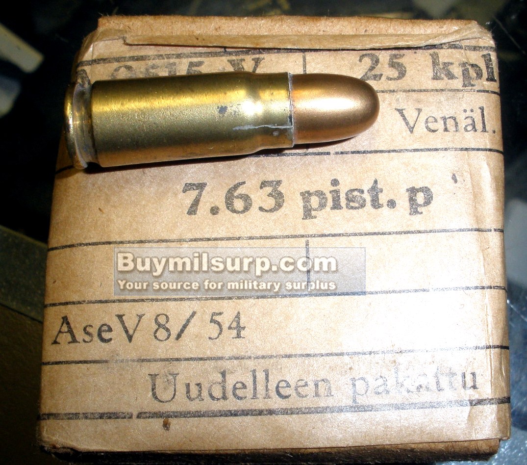 7.63 Pistol Ammo 25rd Box
