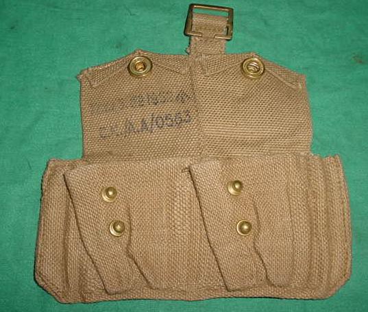 Ammo Pouch British 2 Pocket TAN Early 1950's Dated EXC - Click Image to Close