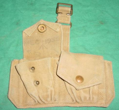 Ammo Pouch British 2 Pocket TAN 1939 Dated USED - Click Image to Close