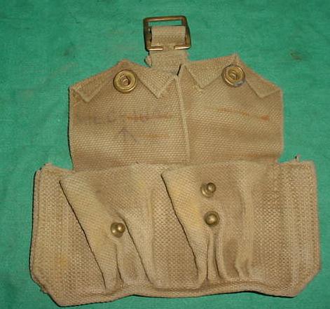 Ammo Pouch British 2 Pocket TAN WWII Dated USED