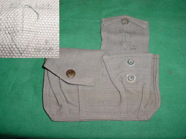 Ammo Pouch British 2 Pocket Gray USED Broad Arrow Marked - Click Image to Close