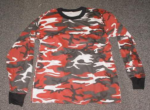 Shirt Red Camo XL 1X 50% Cotton Made in USA, NEW