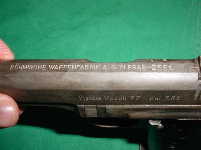 Czechoslovakia Vzor 27 7.65mm Pistol