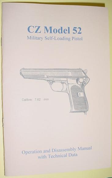 Booklet CZ 52 CZ52 CZ-52 Pistol - Click Image to Close