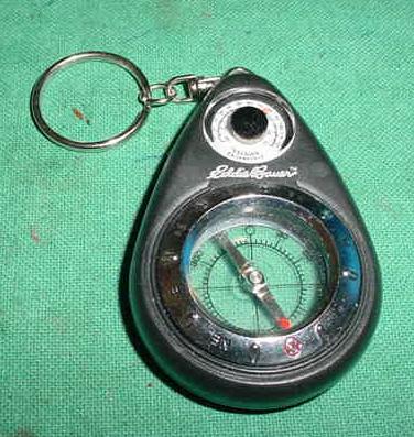 Compass & Thermometer Key Chain, Eddie Bauer - Click Image to Close