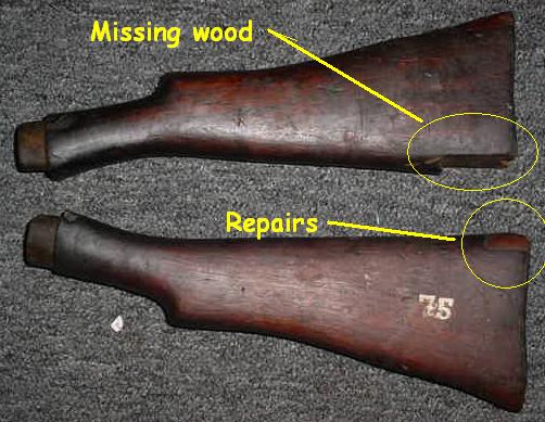 Buttstock Enfield No 1 Mk 3 Repaired, Cracked or Damaged - Click Image to Close