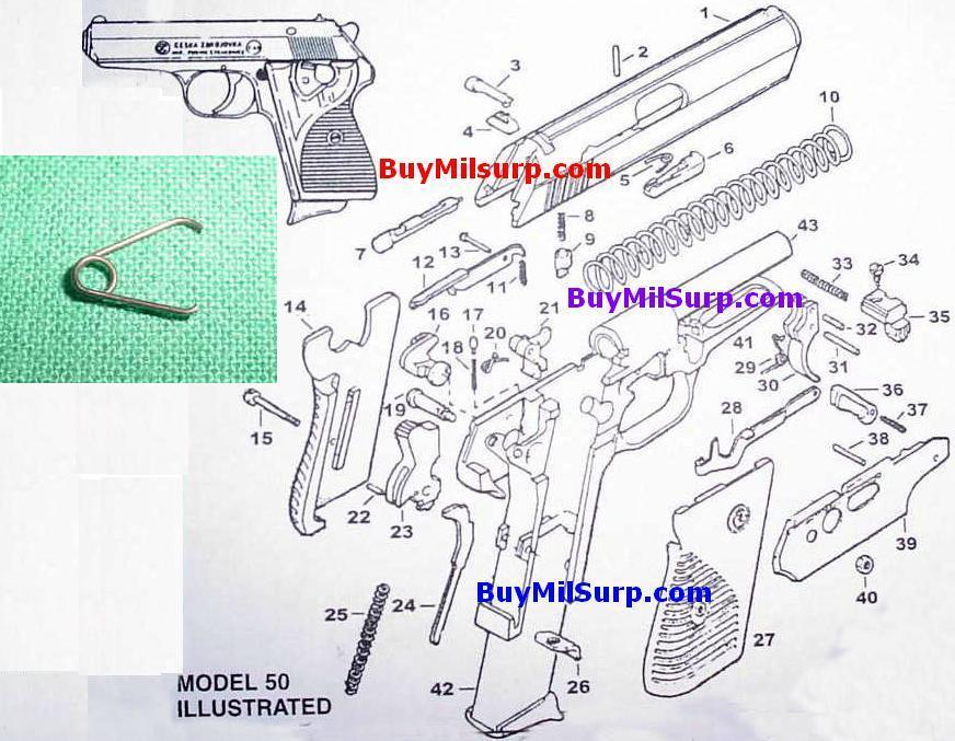 Extractor Spring - #5 - CZ50 & CZ70 CZ-50 CZ-70 Czech Pis