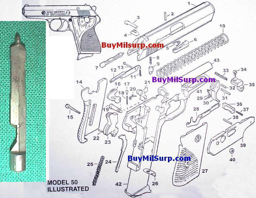 Firing Pin - #7 - CZ50 & CZ70 CZ-50 CZ-70 Czech Pistol - Click Image to Close