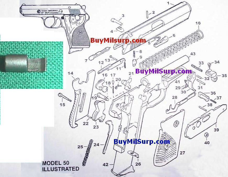 Firing Pin Lock - #9 - CZ50 & CZ70 CZ-50 CZ-70 Czech Pistol