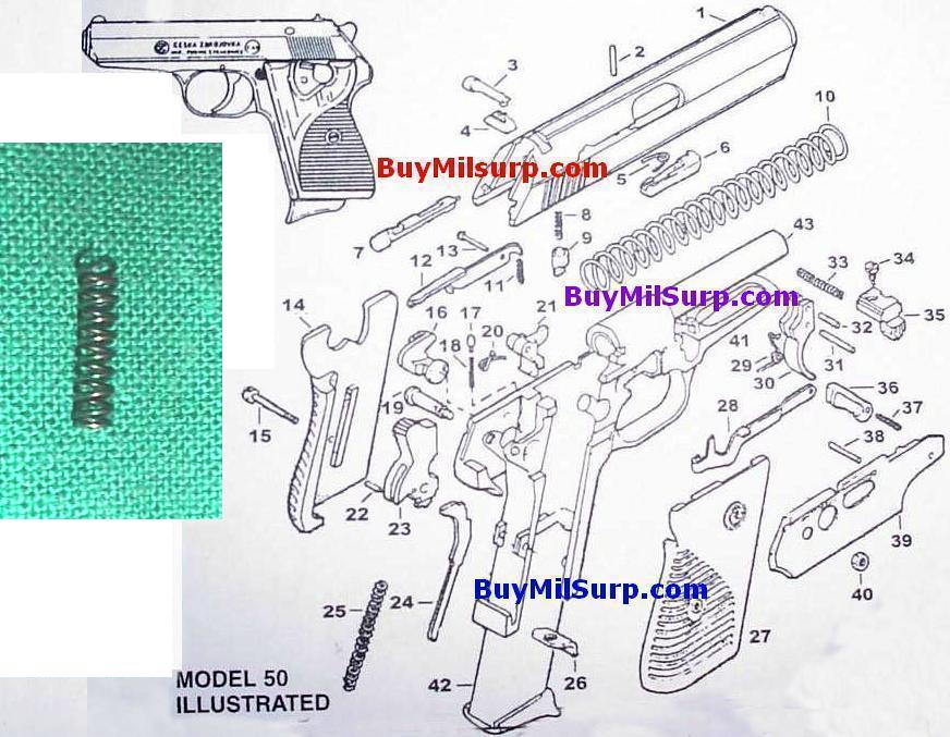Firing Pin Lock Spring - #8 - CZ50 & CZ70 CZ-50 CZ-70 Pistol