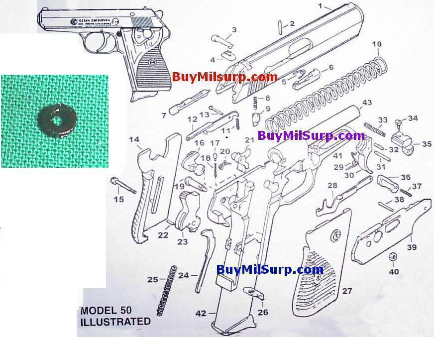 Grip Screw Bushing - #44 - CZ50 & CZ70 CZ-50 CZ-70 Czech Pistol - Click Image to Close