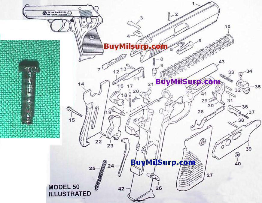 Hammer Bolt - #19 - CZ50 & CZ70 CZ-50 CZ-70 Czech Pistol - Click Image to Close