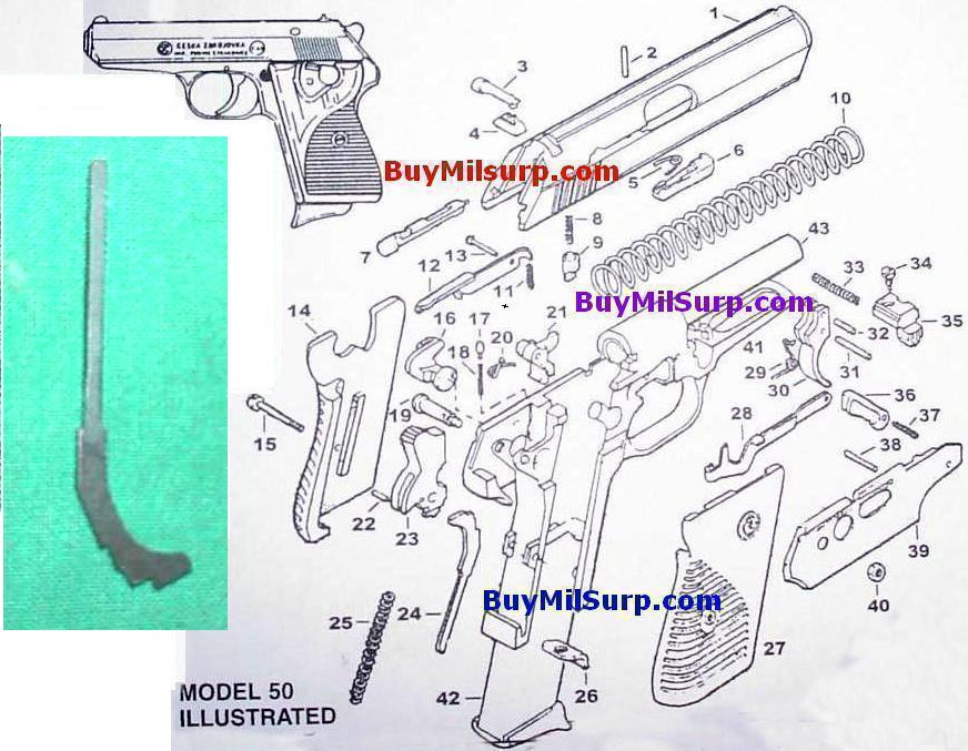 Hammer Strut - #24 - CZ50 & CZ70 CZ-50 CZ-70 Czech Pistol - Click Image to Close