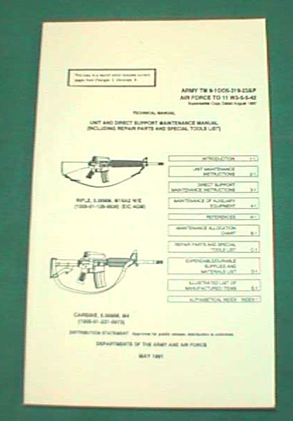 M16A2 & M4 US Military Technical Manual TM9-1005-319-23&P - Click Image to Close