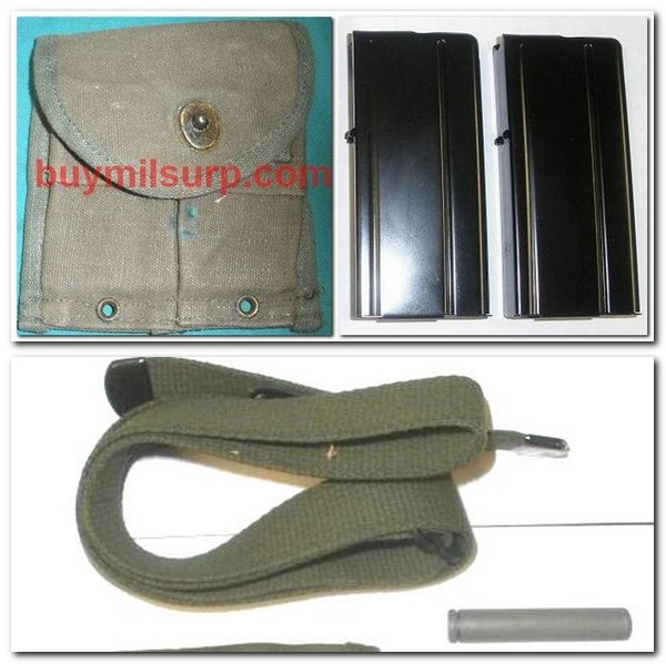 M1 Carbine Accessory Kit - Pouch, 2 Mags, Sling & Oiler - Click Image to Close