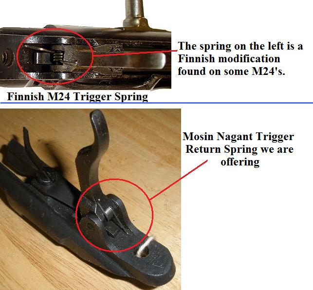 Mosin Nagant Trigger Return Spring UPGRADE QTY 2 - Click Image to Close