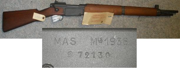 French MAS 36 Rifle 7.5 Caliber EXC - Click Image to Close