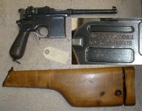 German Mauser C96 -Broomhandle- with Stock SA Marked