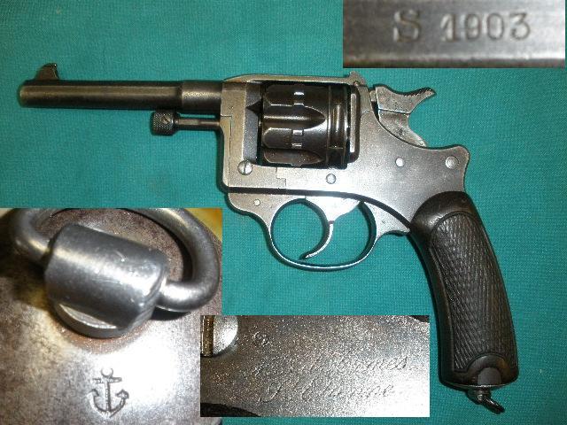 French M1892 Revolver St Etienne 1903 Navy Marked