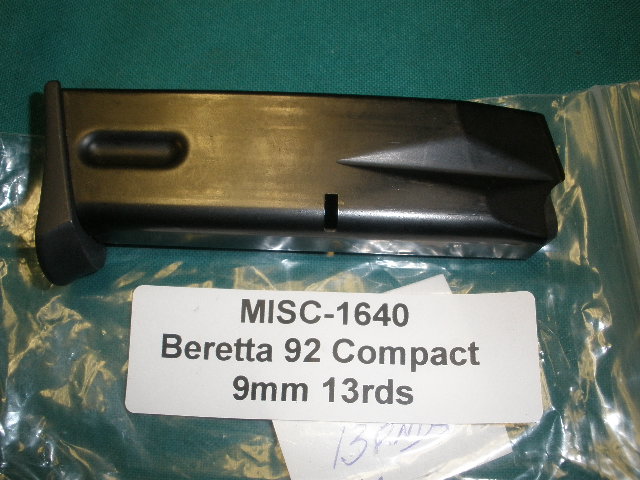 BERETTA 92 Compact 9mm 13rd Magazine - Click Image to Close