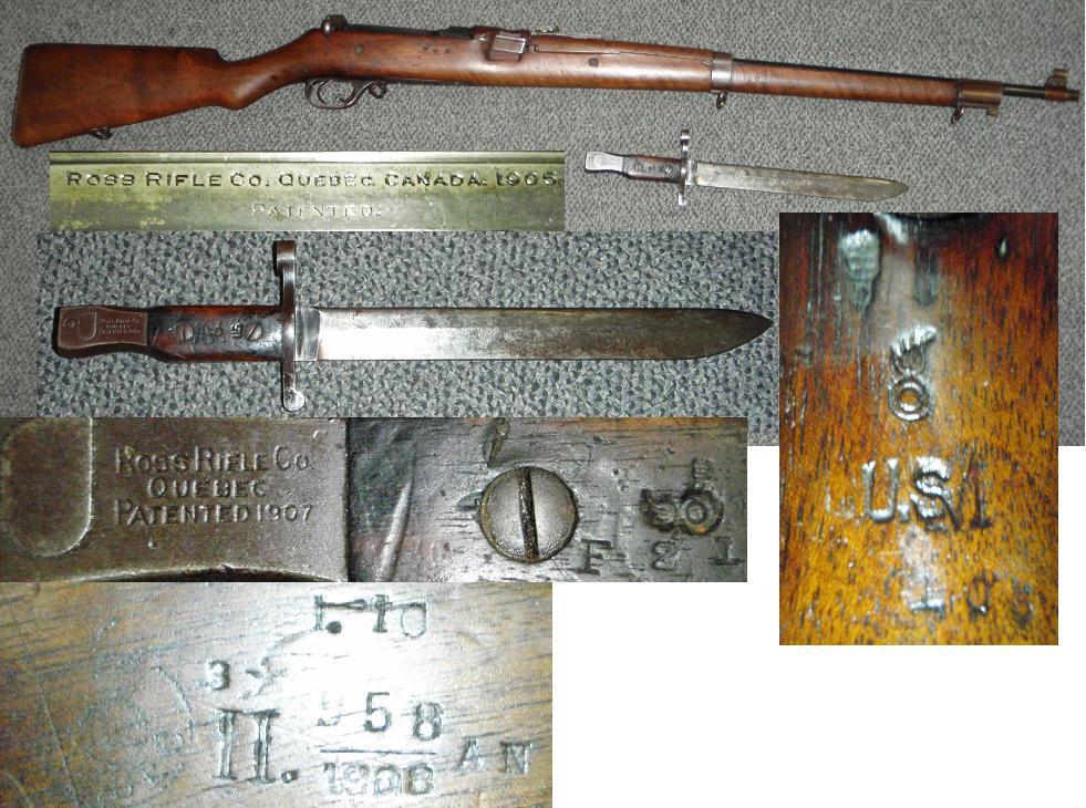 Canadian Ross 1905 .303 Rifle US Marked with Bayonet - Click Image to Close