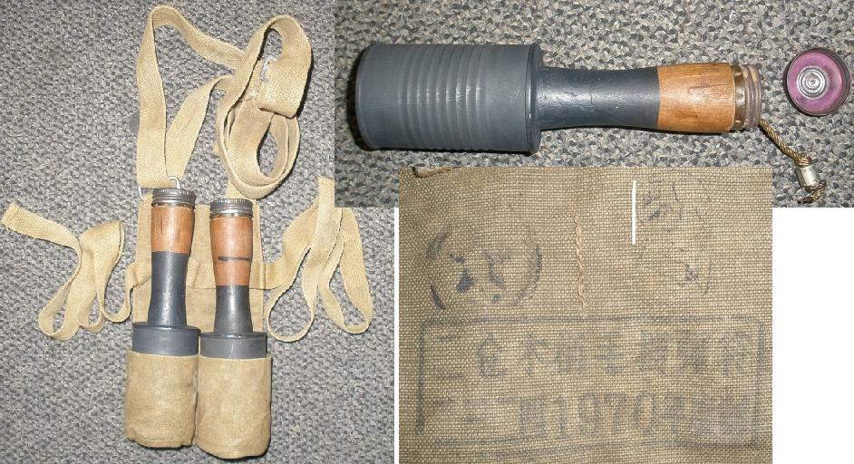 North Korean? Inert Stick Grenade with Pouch dated 1970 - Click Image to Close