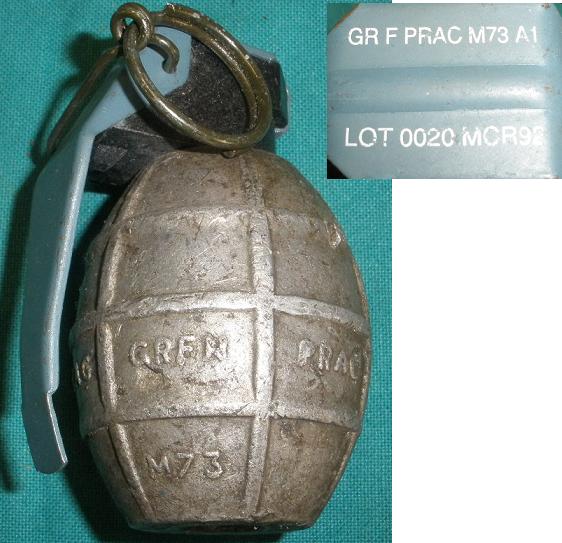 Belgian M73A1 GRFN Practice Grenade
