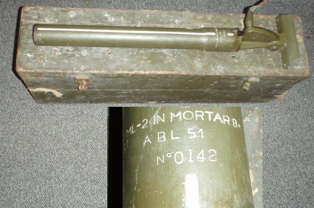 British 2" Mortar Tube ML-2 IN MORTAR 8* Demilled