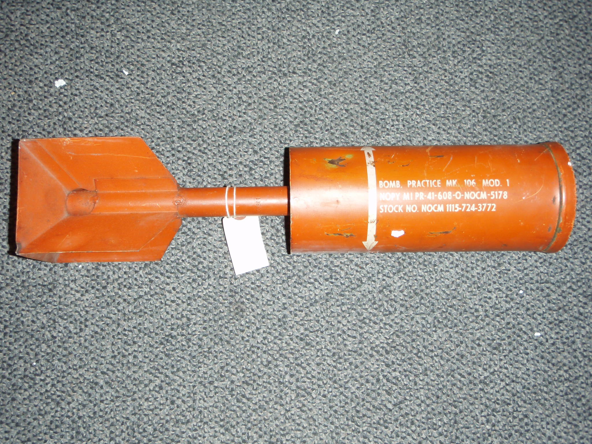 NATO MK106 Practice Bomb 1960's Orange