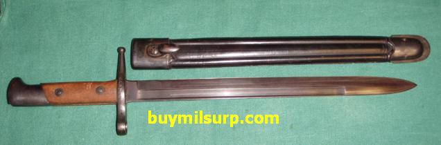 Italian M1891 Bayonet, Leather Scabbard - Click Image to Close