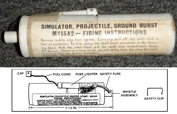 Similator Projectile Ground Burst M115A2 INERT