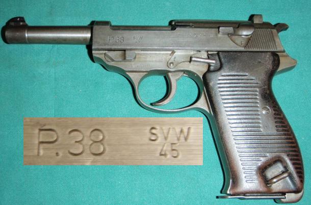 P38 French Gray Ghost SVW45 9mm Pistol - Click Image to Close