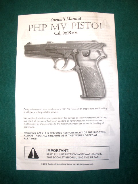 Booklet - Croatian PHP MV Pistol