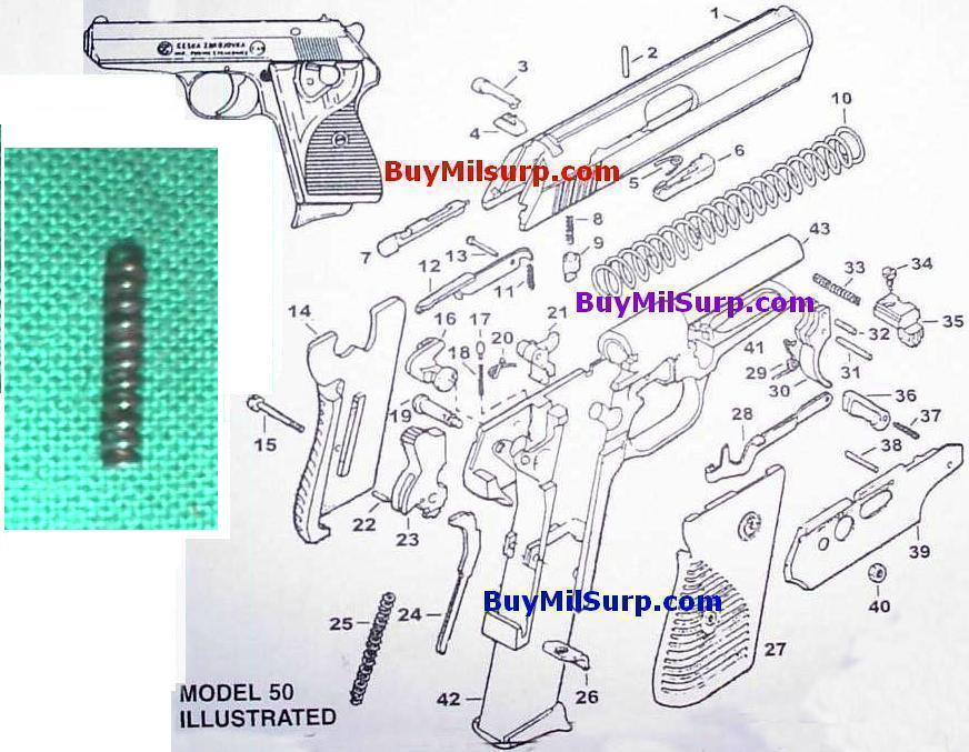 Safety Spring - #18 - CZ50 & CZ70 CZ-50 CZ-70 Czech Pistol - Click Image to Close