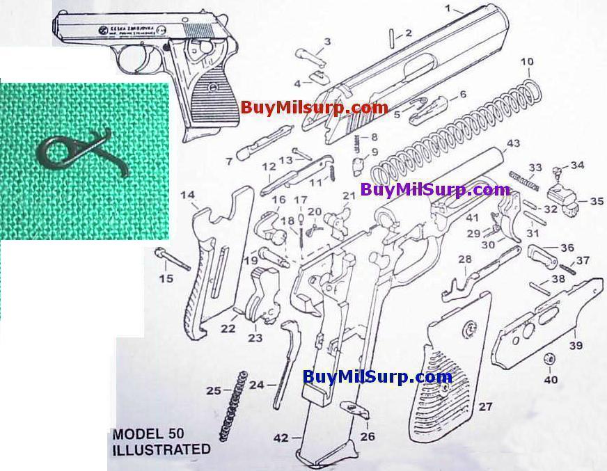 Sear Spring - #20 - CZ50 & CZ70 CZ-50 CZ-70 Czech Pistol - Click Image to Close