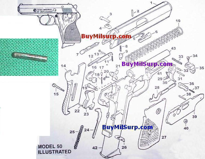 Sear Pin - #38 - CZ50 & CZ70 CZ-50 CZ-70 Czech Pistol - Click Image to Close