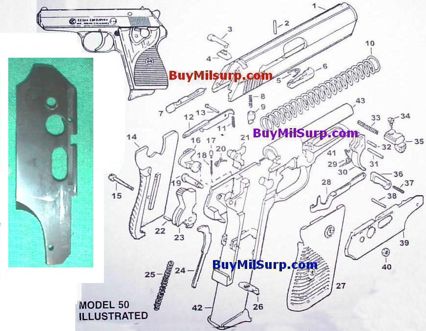 Sideplate - #39 - CZ50 & CZ70 CZ-50 CZ-70 Czech Pistol