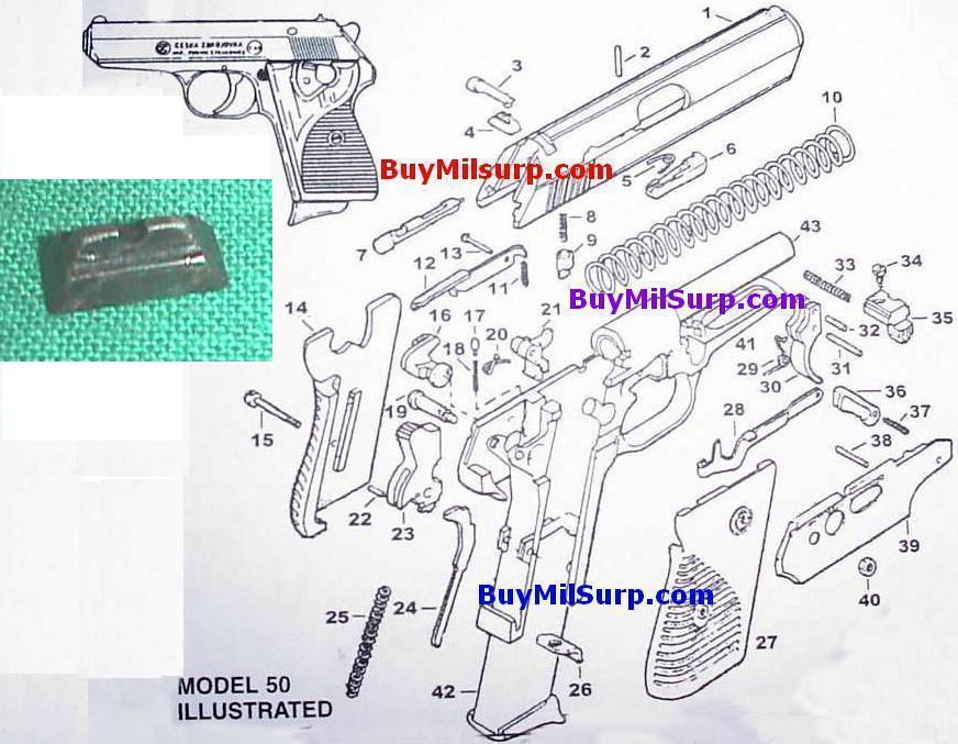 Rear Sight - #4 - CZ50 & CZ70 CZ-50 CZ-70 Czech Pistol