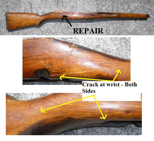SVT-40 Rifle Stock - with Cracks - Click Image to Close