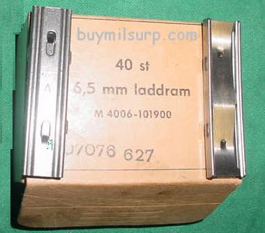 Stripper Clips, Swede Mauser 6.5X55 QTY 40 ORIGINAL BOX - Click Image to Close