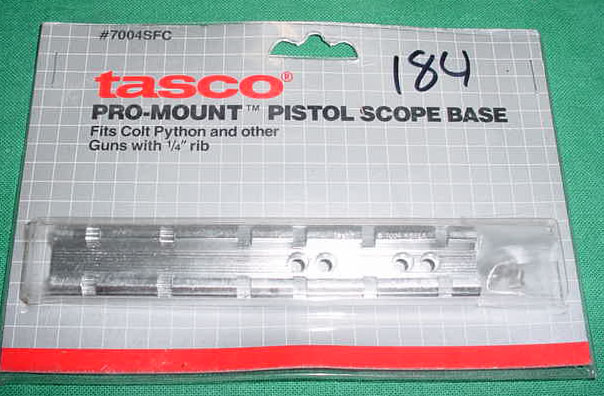 Colt Python & Other Guns with 1/4 Inch Rib Scope Base Silver