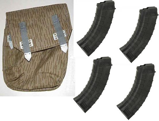 AK Magazine Set - 4 Mags and Pouch - Click Image to Close