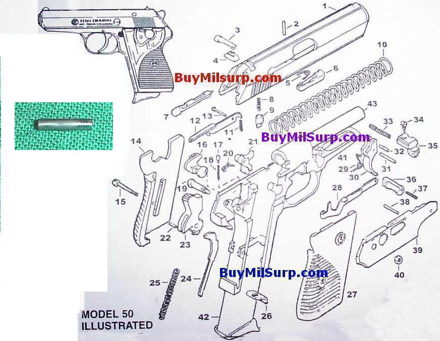 Trigger Bar Pin - #32 - CZ50 & CZ70 CZ-50 CZ-70 Czech Pistol